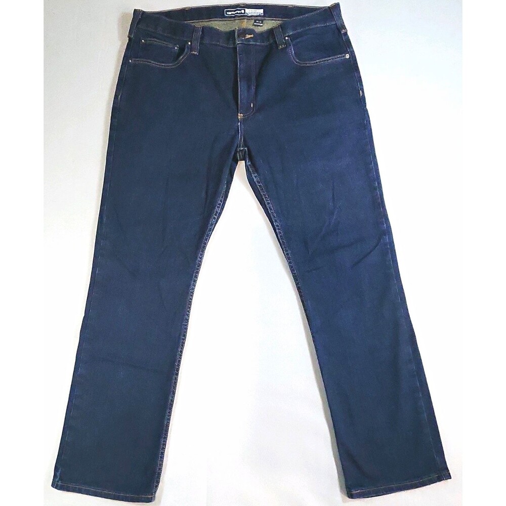 Carhartt Men's Straight Fit Blue Dark Wash Stretch Denim Jeans 5-Pocket 36x30